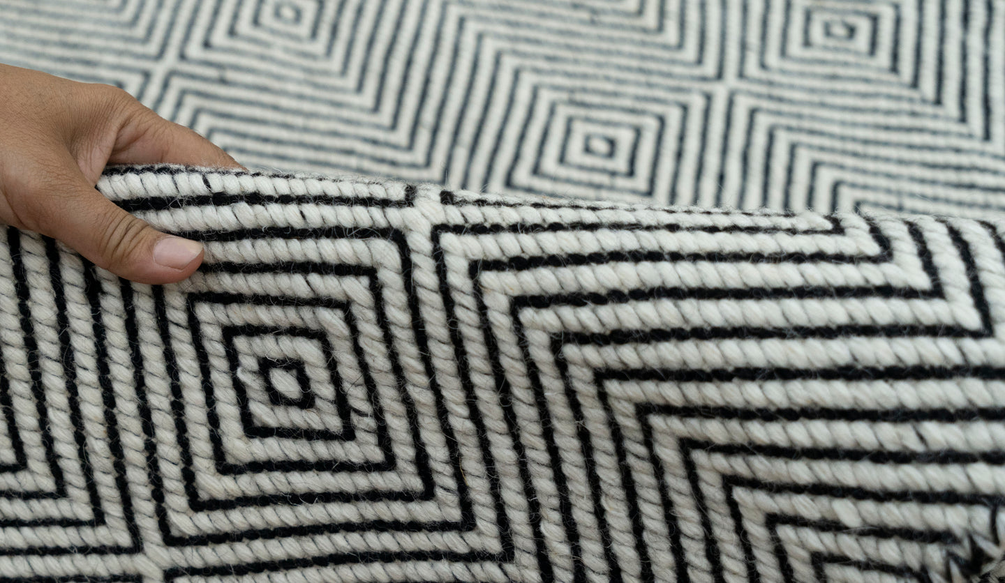 Hand Woven Diamond Textured Rug